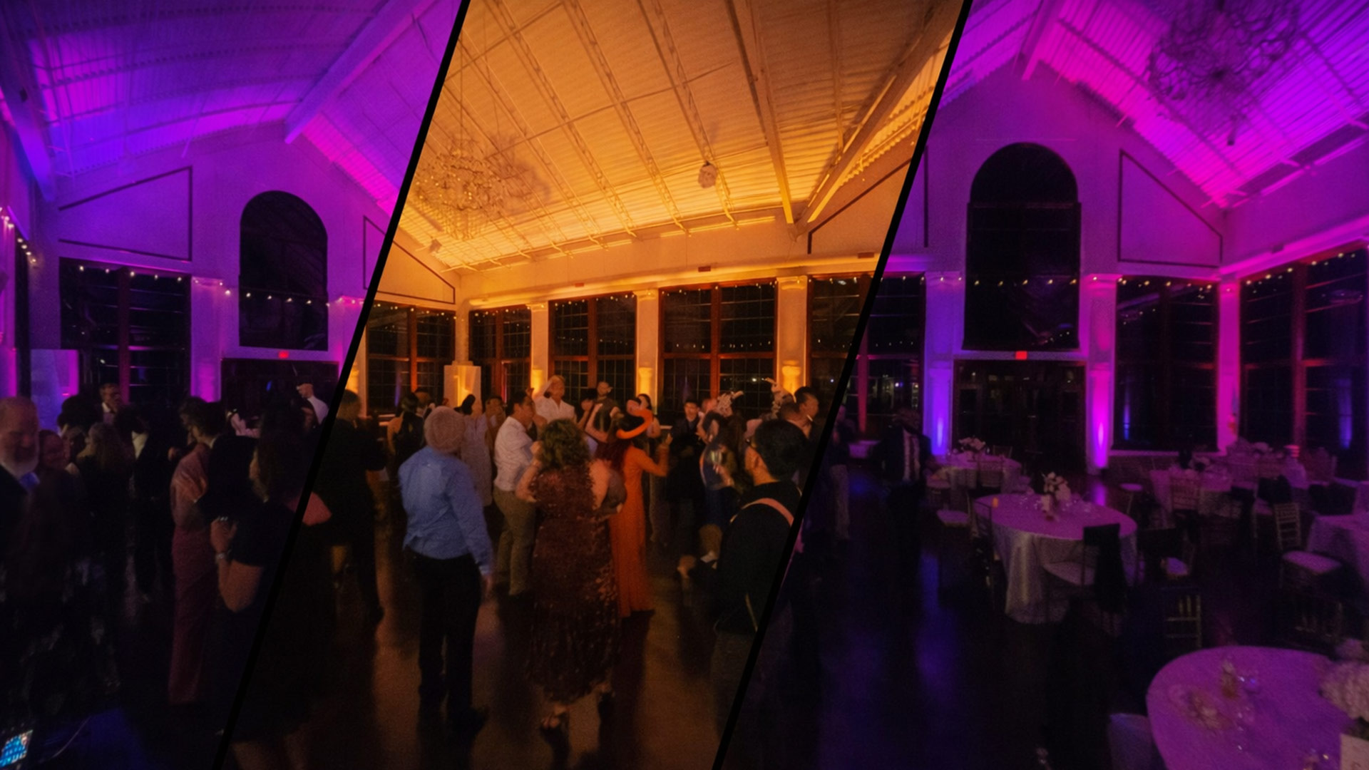 Intelligent lighting with uplighting and dynamic color washes