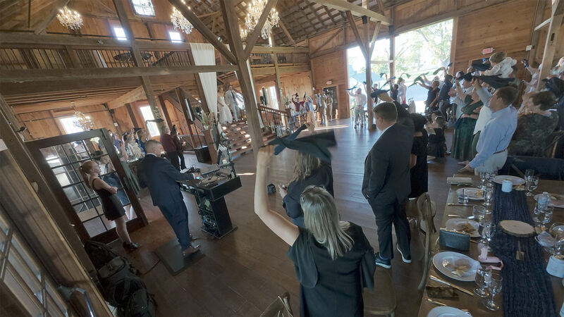Wedding MC coordinating a grand entrance