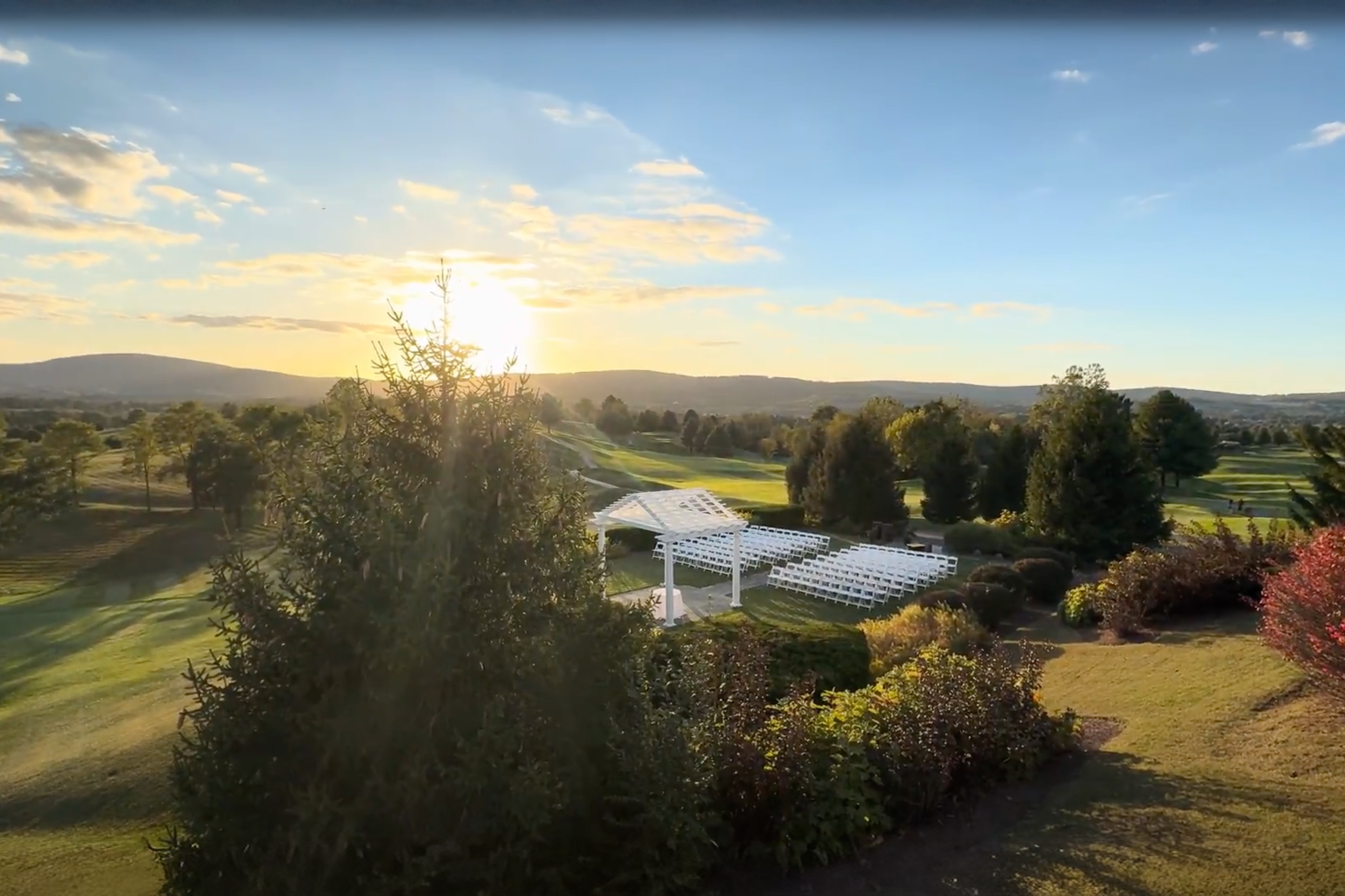 Outdoor ceremony setup at Catoctin Hall at Musket Ridge